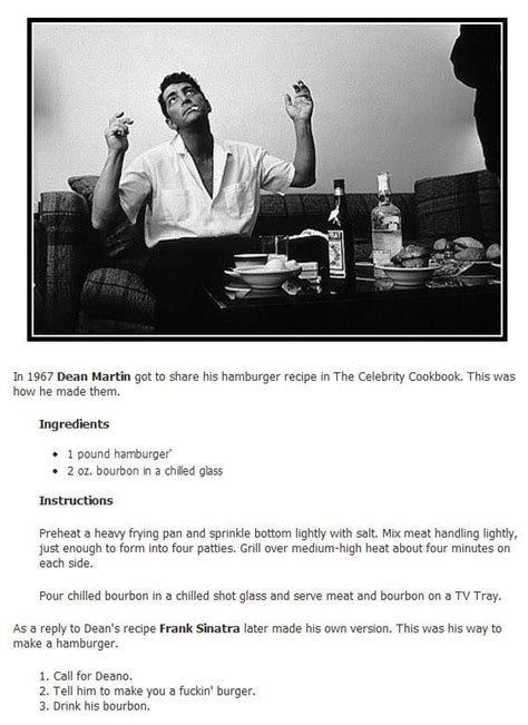 You might also like these popular burger recipes. Dean Martin's hamburger recipe | Amazing Recipes ...