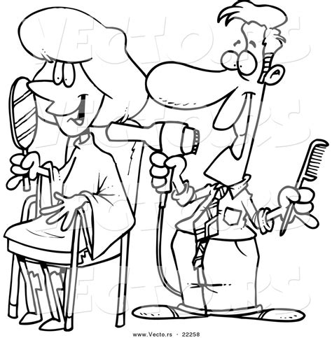 Good quality professions coloring pages. Vector of a Cartoon Man Working on a Female Client at a ...