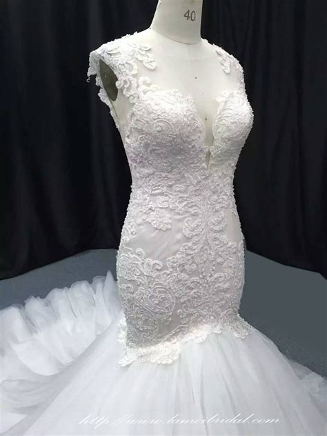 Collection by ecem modaevi eskişehir. High Quality French Lace silk satin Wedding Dress ,Fitted ...