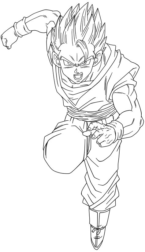 He practices martial arts and travels the world in search of magical pearls that will help summon a real dragon. Lineart 080 - Gohan 004 by VICDBZ on DeviantArt