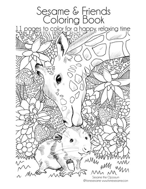 Possum coloring page to color, print or download. Printable Coloring Pages - Sesame the Opossum