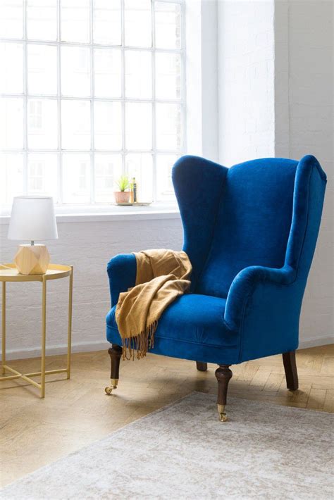 Alex navy blue velvet accent chair reviews crate and barrel. Cobalt blue wing back chair #velvet #bluechair # ...