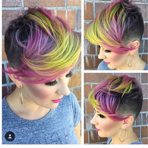 It suits almost all types of facial shape, skin tone, and most importantly, the attitude. layered pastel pixie cut with bangs - colorful short cut ...