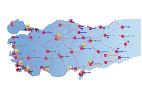 Die türkei erstreckt sich über zwei kontinente. Türkei Flughäfen Karte | hanzeontwerpfabriek