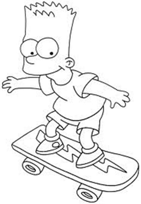 The simpsons (tv series) año: Desenhos dos Simpsons Andando de Skate para Colorir - Desenhos Para Colorir