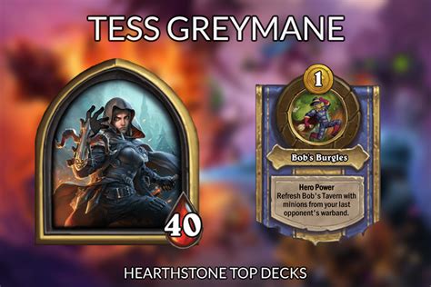 This video is a guide for how to go about constructing a deck to beat the witchwood adventure monster hunt as tess greymane Hearthstone Battlegrounds Heroes Tier List & Guides - All Available Heroes - September 2020 ...