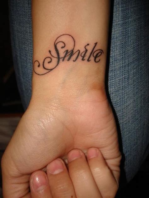 Gemini letters tattoo on wrist. Smile Word Tattoo Designs For Men Wrist - | TattooMagz ...
