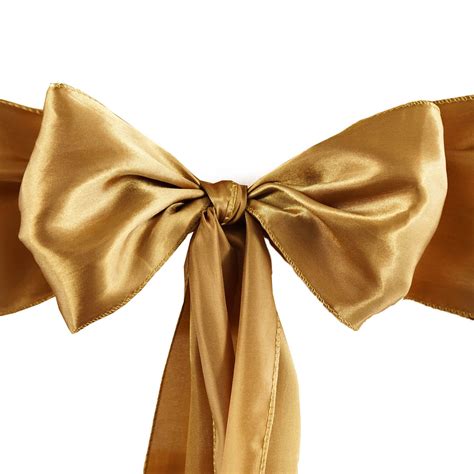 Buy premium quality chair sashes and chair belts for weddings and events from tableclothsfactory. 10 Antique Gold Satin CHAIR SASHES Ties Bows Wedding ...