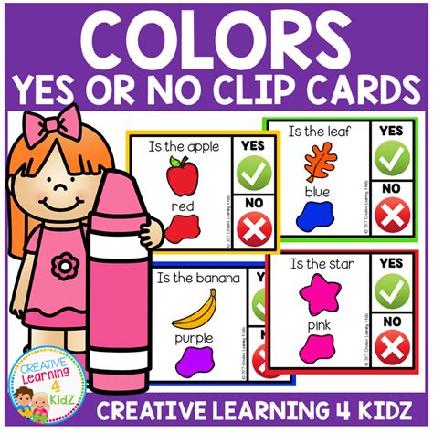 Color Yes or No Clip Cards ~Digital Download~