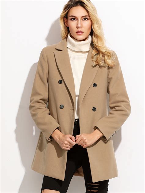 Shop over 110 top double breasted long camel coat and earn cash back all in one place. Camel Double Breasted Coat With Welt Pocket | SHEIN USA