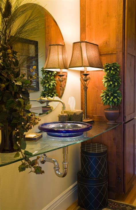 First, you can think about a traditional design, which includes having the toilet and the sink against one wall, sharing plumbing in order to save space. 25 Perfect Powder Room Design Ideas For Your Home