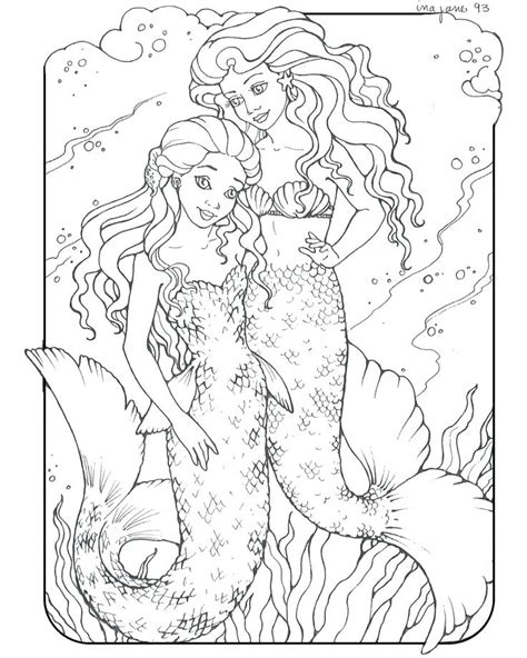 Beautiful mermaid mermaid coloring pages for adults. Advanced Mermaid Coloring Pages at GetColorings.com | Free ...