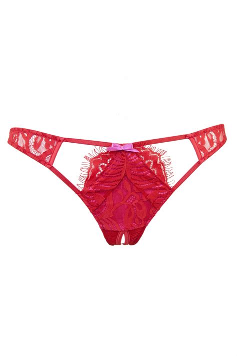 Love Pink/Red Ouvert Brief Curve - Playful Promises USA