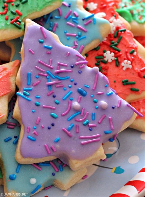 This easy sugar cookie recipe is a soft baked sugar cookie that is not overly sweet and it's perfect with vanilla buttercream. Jam Hands: Soft and Thick Cut-Out Sugar Cookies