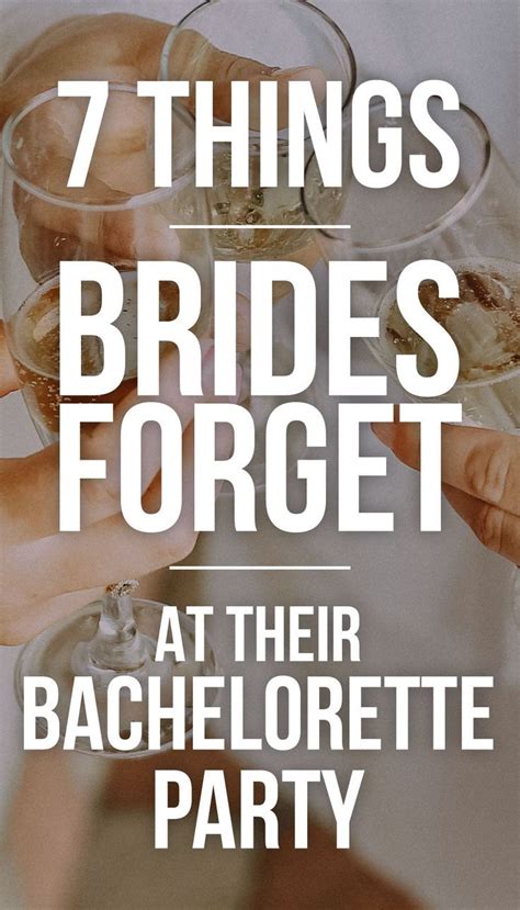 Things to do for a bachelorette party. 7 Things Brides Forget To Do During Their Bachelorette ...