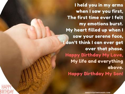 These first poems are short and would work well in a greeting card message as birthday wishes for sons. Happy Birthday Son Quotes, Wishes for Son on His Bday