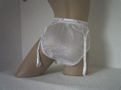 5 pairs women lingerie garter belt stocking sexy fishnet thigh high tights suspender pantyhose. Silky White Vintage Nylon Panties & Suspender Garter Belt ...