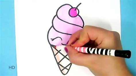 1001 + idées faciles pour faire un dessin. Dessin Cornet De Glace Kawaii - 3 Pieces Desodorisant Pour ...