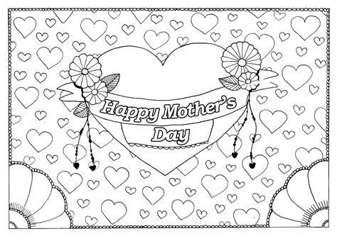 Coloring page elegant mothersday drawings step151 coloring page. Mother s day 5 - Mother's Day Adult Coloring Pages