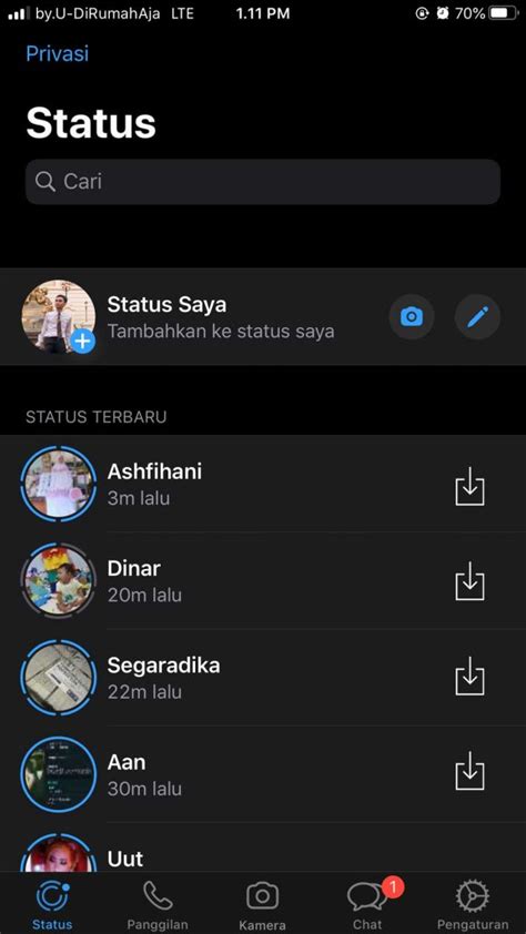In order to send and receive status create and send a status update open whatsapp > status. Cara Download Status WhatsApp di iPhone | Rifki.id
