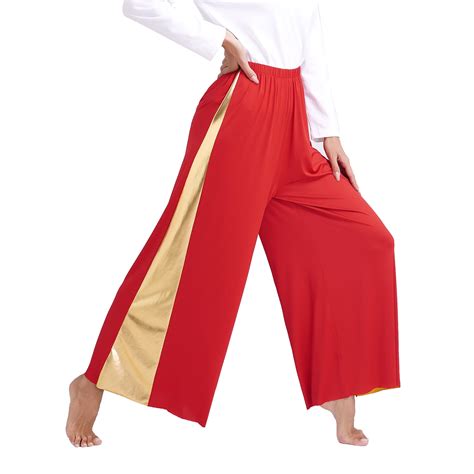 Eandarui Women's Praise Dance Pants Costume Wide-leg Worship Liturgical Dancewear Celebration of