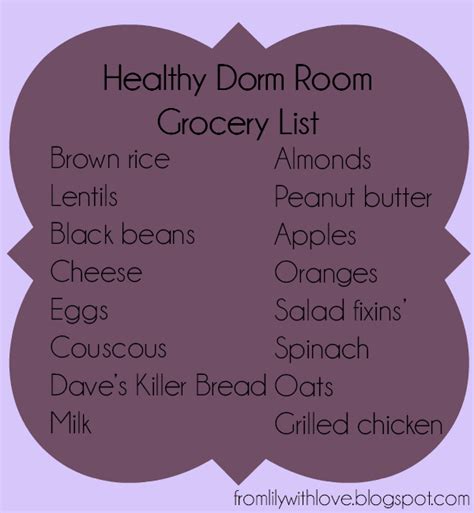 But this grocery list includes some great choices for college students on a budget! From Lily With Love