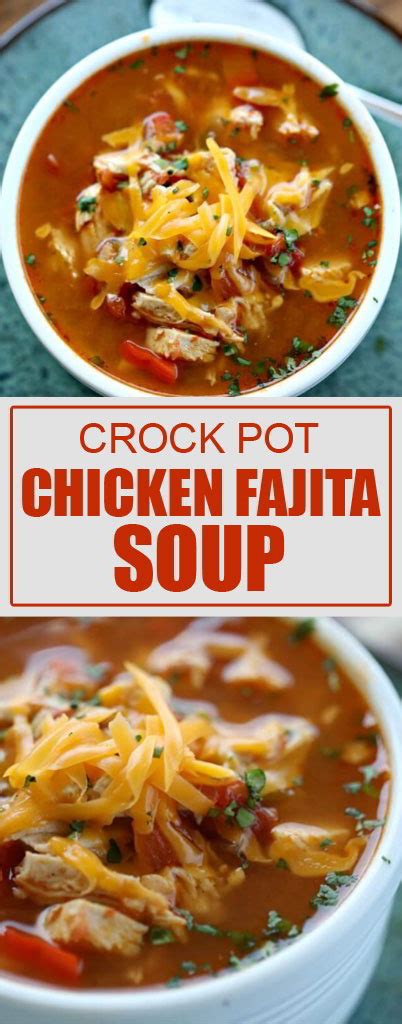 Chicken, peppers, onions, seasoning, cream, and cheese blend together to make this tasty creamy chicken fajita soup! Low Carb Crock Pot Chicken Fajita Soup - My Zuperrr Kitchen