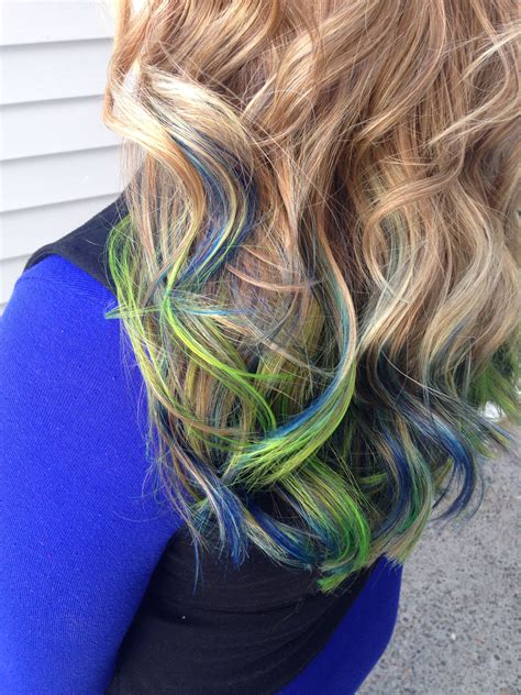 The duration of hair dyeing can depend on the product and technique used when coloring the hair. Dip dye hair with Seahawks colors! | Dip dye hair, Hair ...