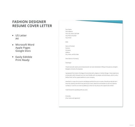 Fashion industry cover letter sample. 16+ Designer Cover Letters - Free Sample, Example Format ...