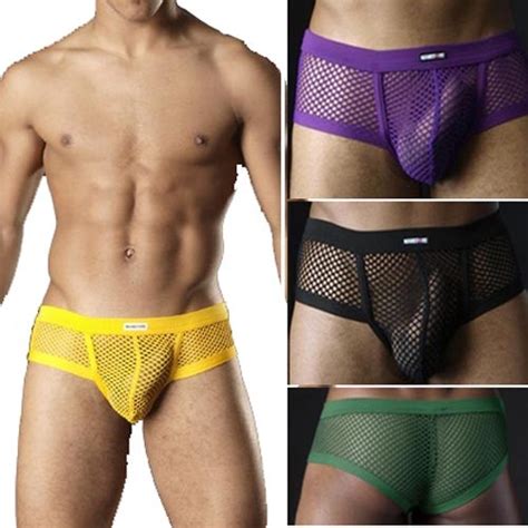 Intimnye mesta (intimate parts) languages: Sexy mesh Briefs Mens underwear shorts Trunk MU75