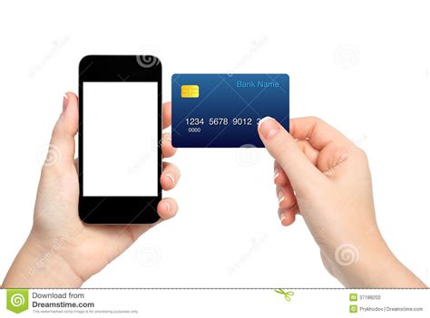 Or canada) if your card has been lost or stolen. Female Hands Holding Phone And Credit Card On Isolated Background Stock Photo - Image of credit ...