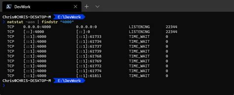 The availability of certain netstat command switches and other netstat command syntax may differ from operating system to operating system. Identifying ports in use on Windows via Powershell | My ...