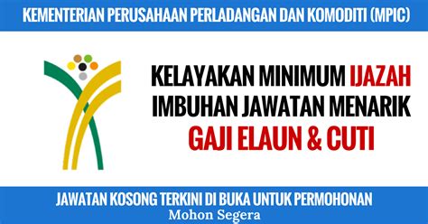 Pegawai tadbir gred n41 5. Jawatan Kosong Terkini Kementerian Perusahaan Perladangan ...