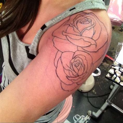 Make sure it is a design that truly expresses your. Getting rose outlines on my shoulder. Higher up than this but thicker outlining. Rememberance ...