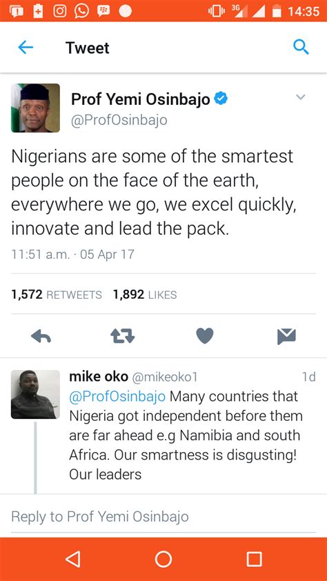 Twitter is one of the best things to happen to the internet, and the nigerian twitter space is one of the funniest places on earth. Picture:Epic Replies To Vice President's Post On Twitter ...