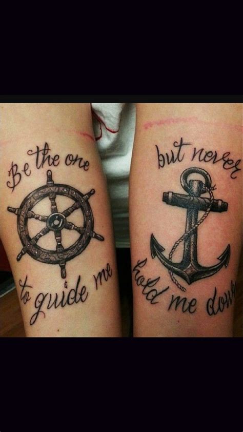 It becomes a unique way for the couple to say those three magic words and a far cry from the regular roses, jewelry and. Anchor. Steering wheel. Ocean. Inspire | Brother tattoos ...