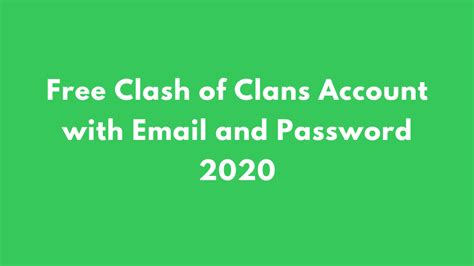 People also can share coc free accounts here. Free Clash of Clans Account Email and Password 2020 Real ...