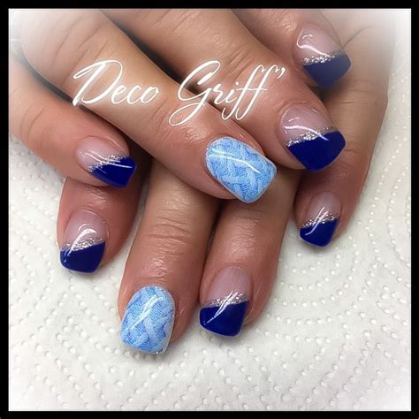 Achetez en toute confiance et sécurité sur ebay! Deco hivernale French bleu Nail design Effet pull | Deco ...