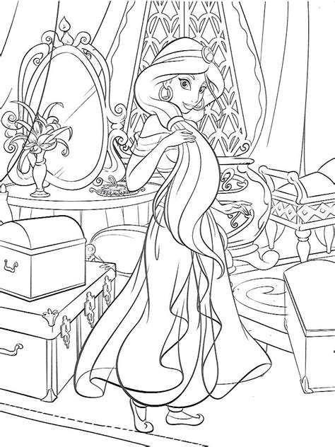 Free printable disney princess coloring pages for kids (with. Princess Jasmine coloring page | Cartoon coloring pages ...