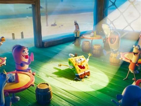 O spongebob squarepants é uma personagem baseada numa esponja animada que vive debaixo do mar. SpongyaBob: Spongya szökésben