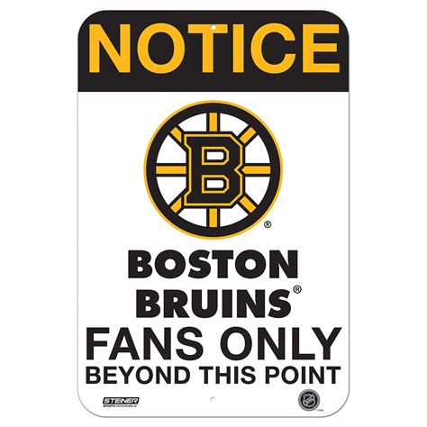 Fans still needed to wear masks inside the bruins game saturday. Boston Bruins Fans Only 8x12 Aluminum Sign