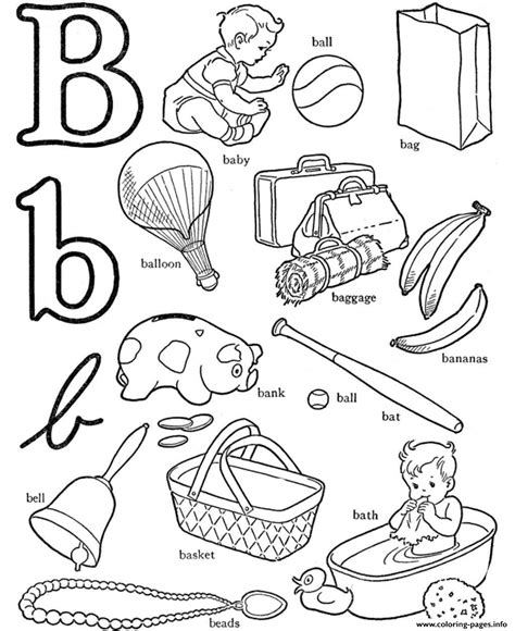 Words starting with b · baby (noun) · bachelor's degree · back (verb) · backboard · background (noun) · backhand · backup (noun) · backward (adjective, adverb) . B For Words Alphabet S3b0c Coloring Pages Printable