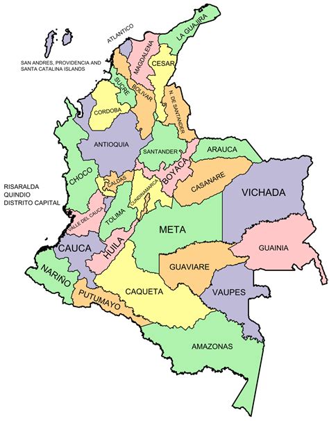The above outline map represents colombia, a country located in the northwestern part of south america. Departments of Colombia - Wikipedia