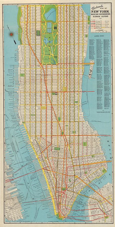 Map of new york city neighborhoods: New York City Map 1930 Digital Art by Art Of Maps