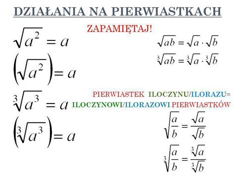 Działania na liczbach z pierwiastkiem. DZIAŁANIA NA PIERWIASTKACH | Matematyka Bliżej nas