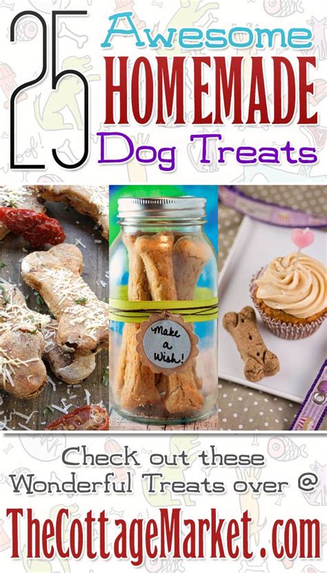 This homemade dog treat recipe is another great option for our canine companions that have grain allergies. 25 Awesome Homemade Dog Treats and more - The Cottage ...