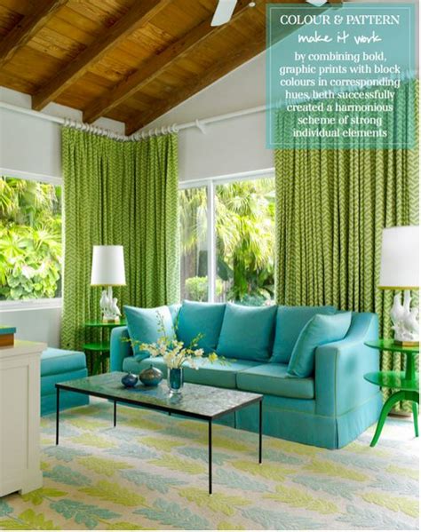 Cobalt blue and jade green colour scheme for living room. Blues & Greens — My Favorite Color Combo