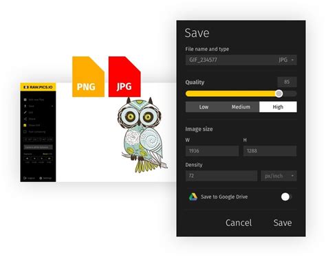 You can easily convert any jpg images into png file format and save it in your local device. PNG to JPG online free converter | Raw.pics.io