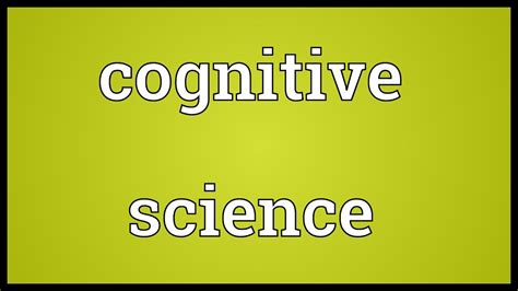 Shared a post on instagram: Cognitive science Meaning - YouTube