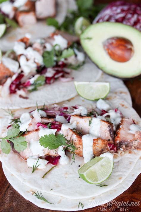Transfer the fish to the platter, placing the steaks on top of the arugula. Marlin Fish Tacos with Lime Dill Sauce | Recipe | Dill ...